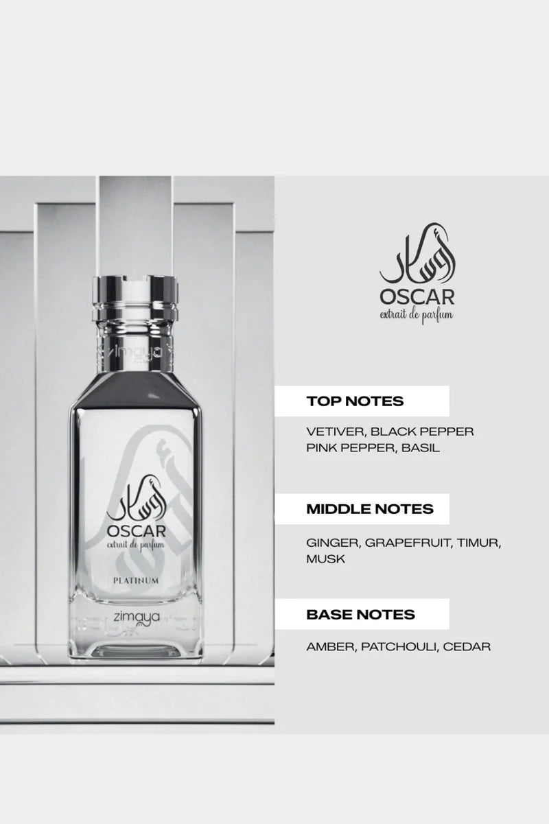 Zimaya Oscar Platinum Eau de Parfum | 100ML Unisex